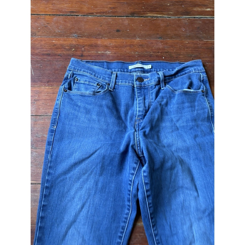 Levis 515 VTG Bootcut Stretch Jeans Womens Size-6 Button Blue - Picture 2 of 7